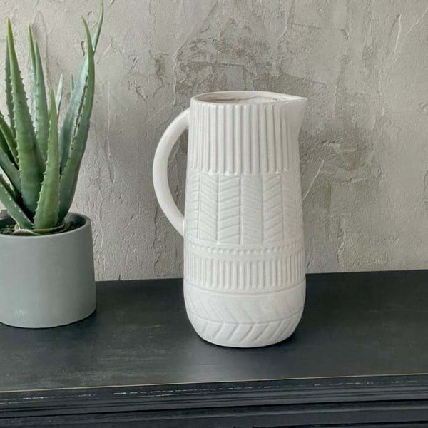 Large White Ceramic Décor Jug