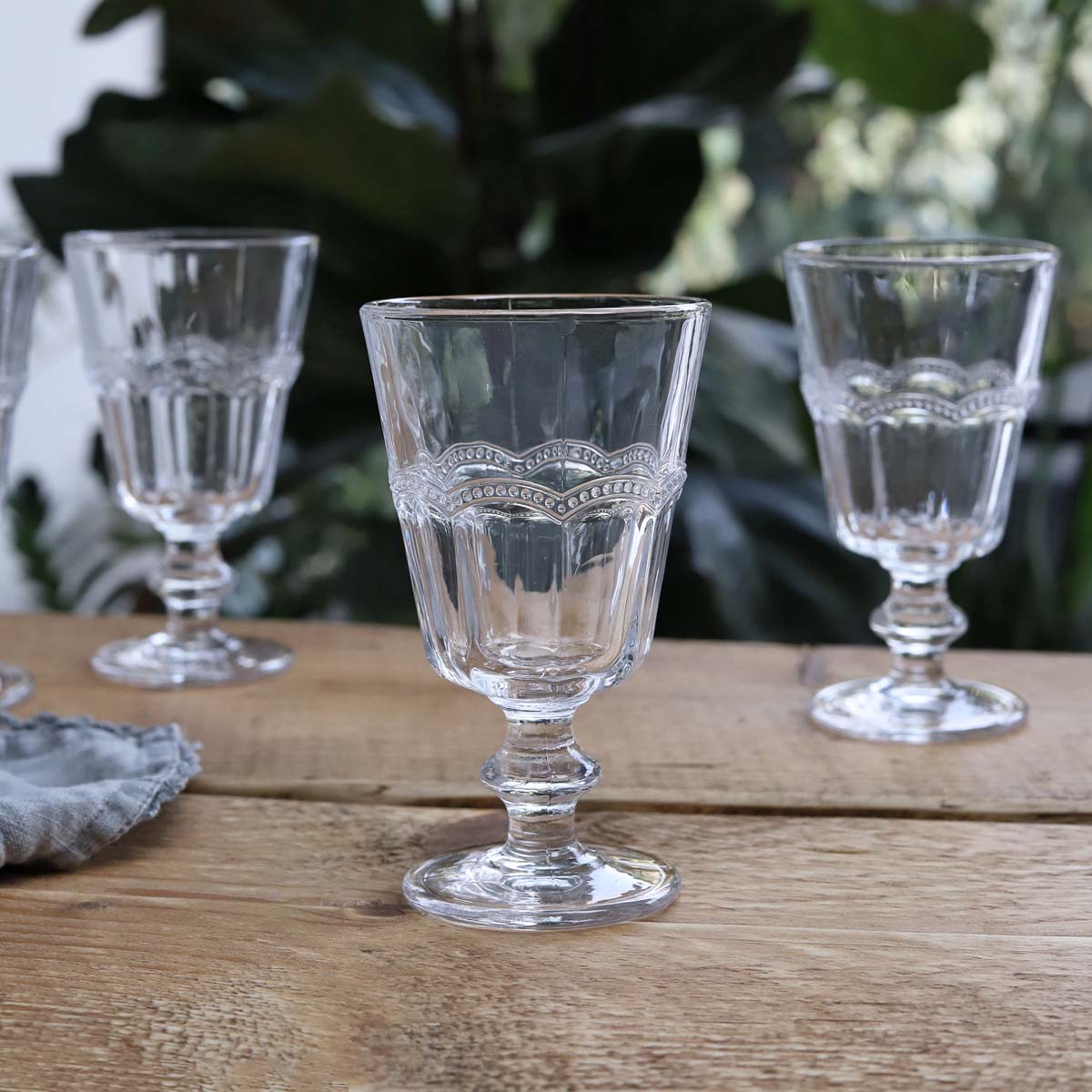 PRESSED PARFAIT WINE GLASS SET OF 4 BIGGIE BEST