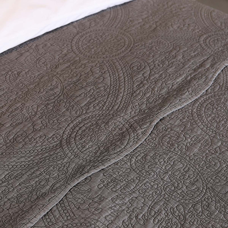 Charcoal Quilted Bedspread (ex vat )