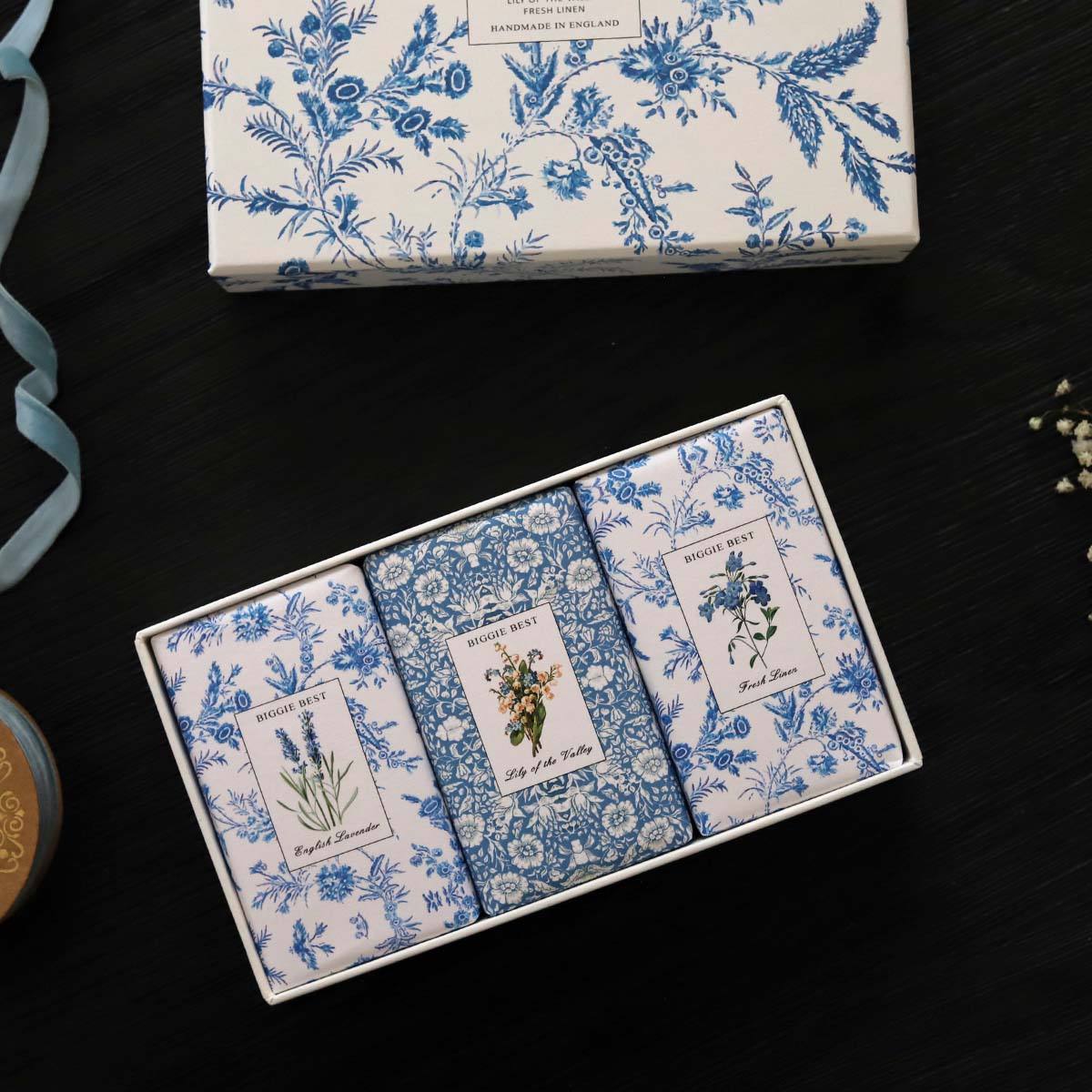 Set 3 Scented Soaps GIFT BOX/lt blue BIGGIE BEST