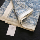 Blue all over block printed table cloth 150 x 220