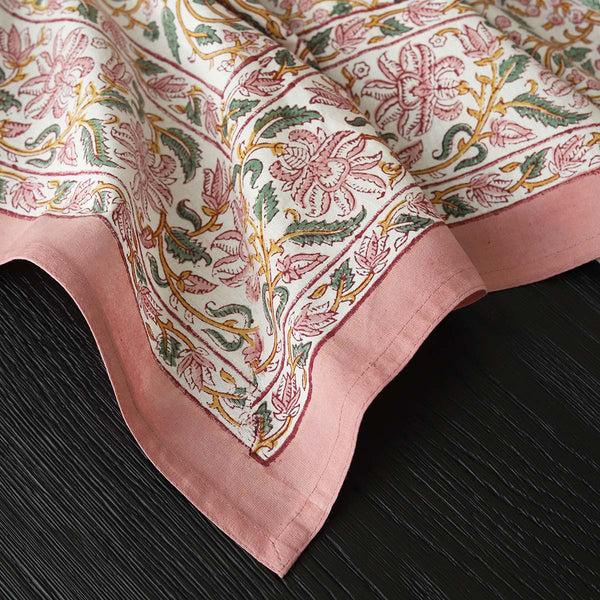 pink & green ditsy table cloth 150 x 220