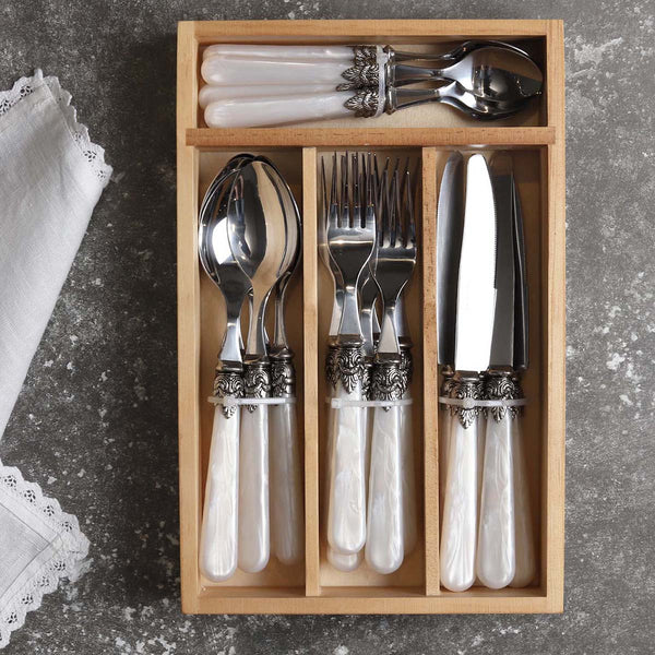 PEARL HANDLE, ROYAL CLASP 24PC CUTLERY SET