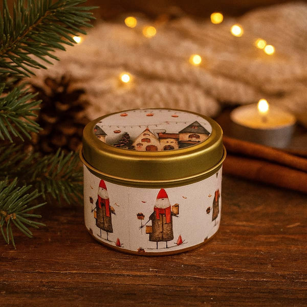 xmas garland scented tin candle