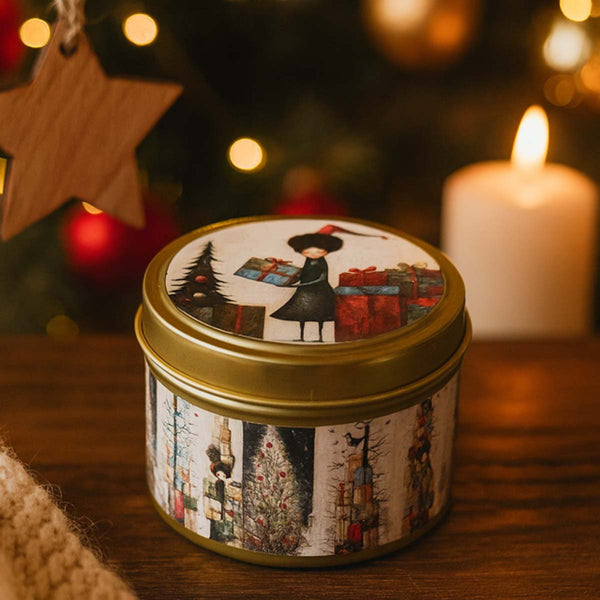nordic lady xmas scented tin candle