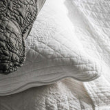 White Stitched Quilted Pillow Sham Cover