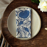 Blue blockprint napkins set /4