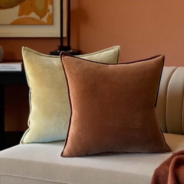 BROWN SUGAR STONEWASHED VELVET CUSHION MD
