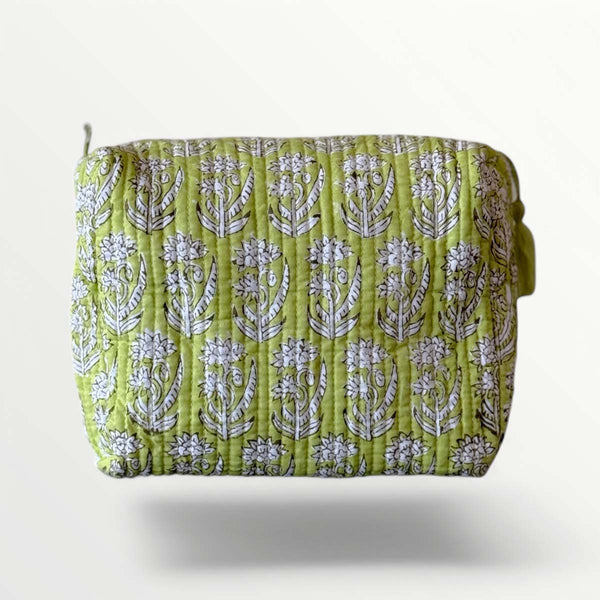 lime green  large cosmetic bag