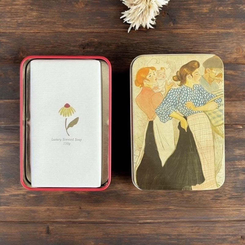 two ladies soap tin