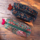 Dark floral cosmetic bag