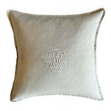 Crown Monogram Cushion, Taupe MD