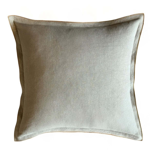 Sage green /tobacco linen mix cushion 50x50cm MD