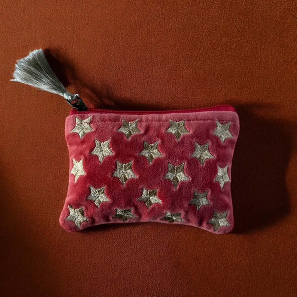 Orange star velvet pouch
