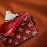 Orange star velvet pouch