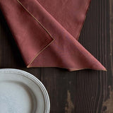 rust piped napkin 40x40- set of 4