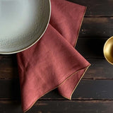 rust piped napkin 40x40- set of 4