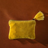 Bumble bee yellow velvet pouch