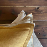 tobacco / grey linen mix cushion 50x50cm MD
