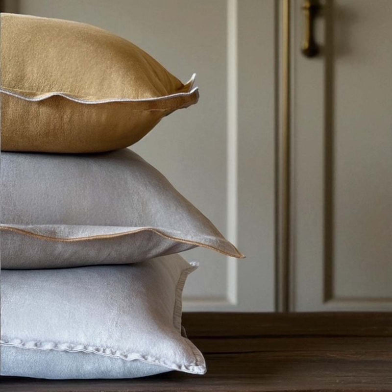 tobacco / grey linen mix cushion 50x50cm MD