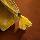 Bumble bee yellow velvet pouch