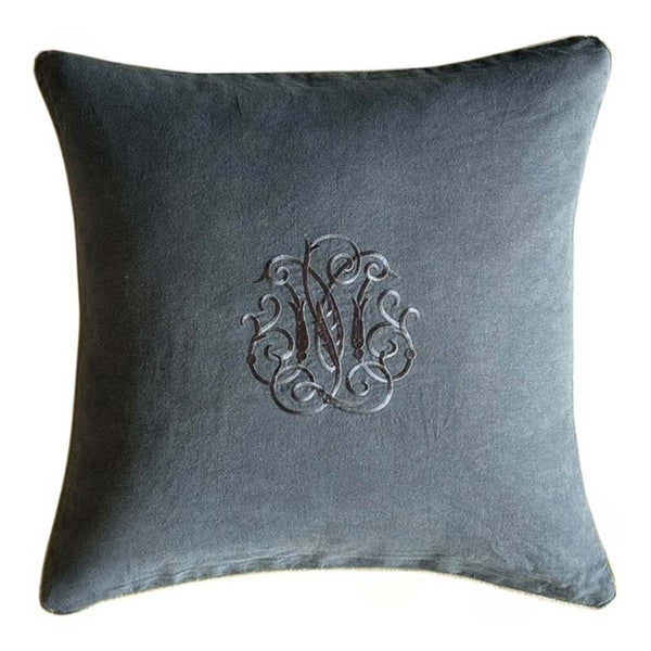 Charcoal /taupe  piped crown cushion 50x50cm MD