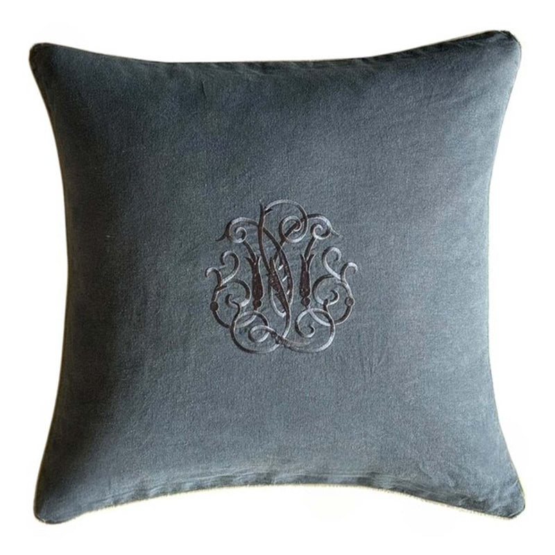 Charcoal /taupe  piped crown cushion 50x50cm MD