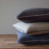 Charcoal /taupe  piped crown cushion 50x50cm MD
