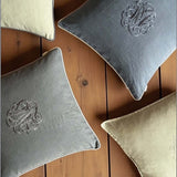 Charcoal /taupe  piped crown cushion 50x50cm MD