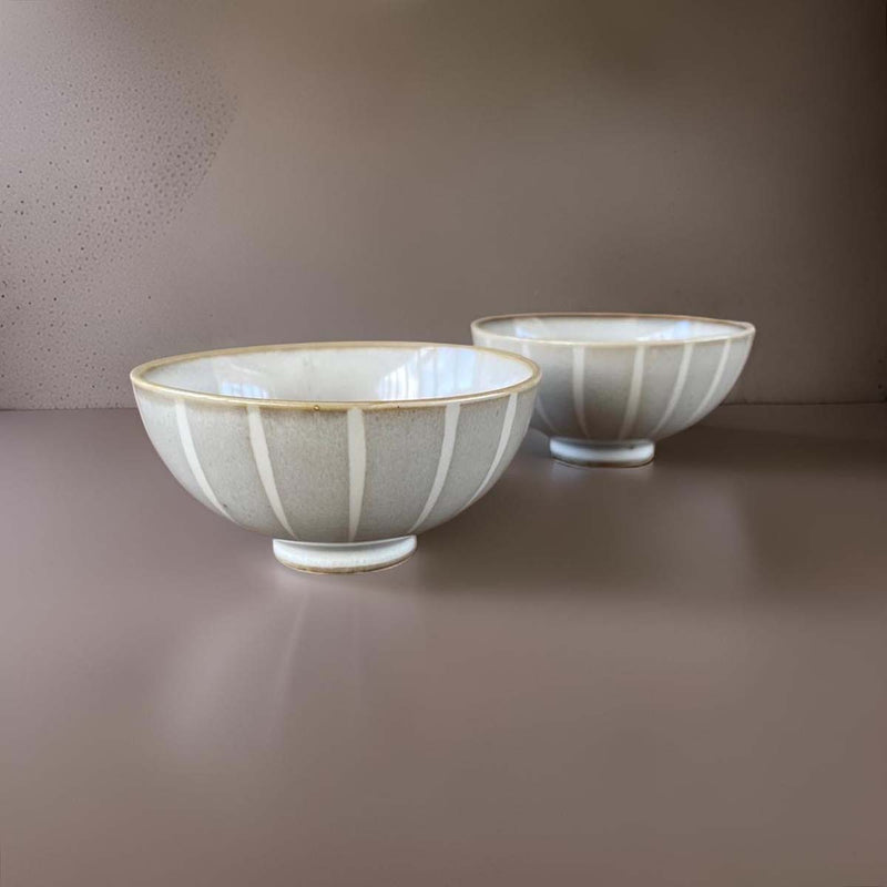 12 CM BEIGE LINED BOWL