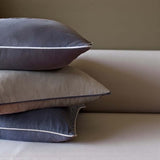 Grey /pale grey piped crown cushion 50x50cm MD