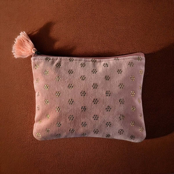 Lrg orange sparkle velvet bag