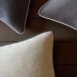 Taupe/charcoal piped crown cushion 50x50cm MD