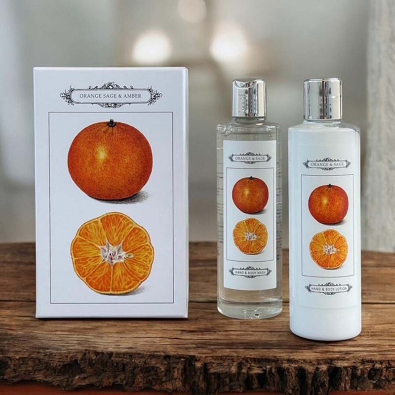 Bath Gift Set : Orange/Sage & Amber