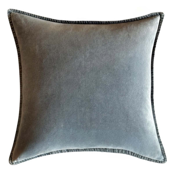 DENIM BLUE STONEWASHED VELVET CUSHION MD
