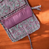 Lrg pink floral jewellery roll
