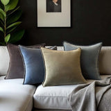 DENIM BLUE STONEWASHED VELVET CUSHION MD