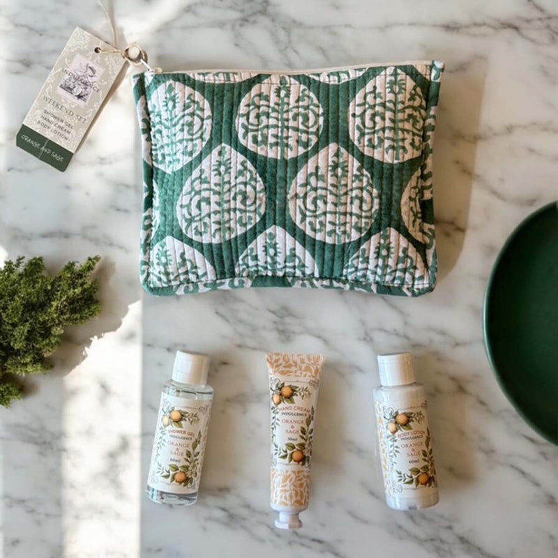 green weekend bag set
