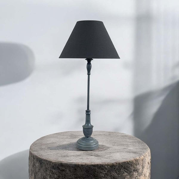 Black tall metal base & black shade set (W)