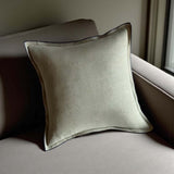 Olive /black  linen mix cushion 50x50cm MD