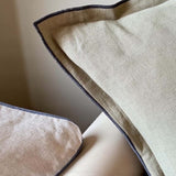 Olive /black  linen mix cushion 50x50cm MD