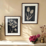 BLACK RETRO FLORAL WALL ART A