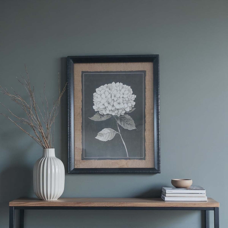 Black & white hydrangea wall art A