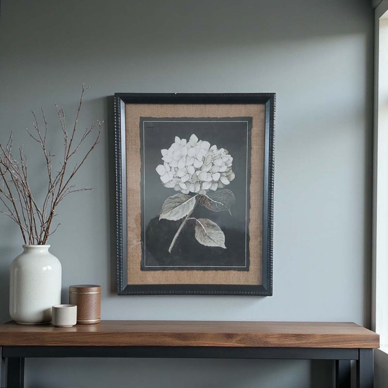 Black & white hydrangea wall art  C