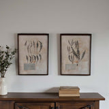 Aged foliage wall art -F