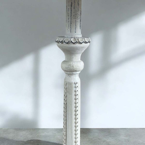 Ivory beaded base & nat shade set(W)
