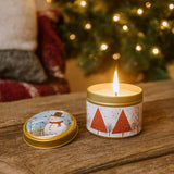 snow man xmas scented tin candle