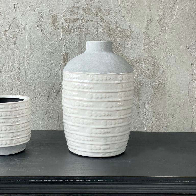Large 2 Tone White Vase