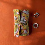 Yellow floral jewellery roll