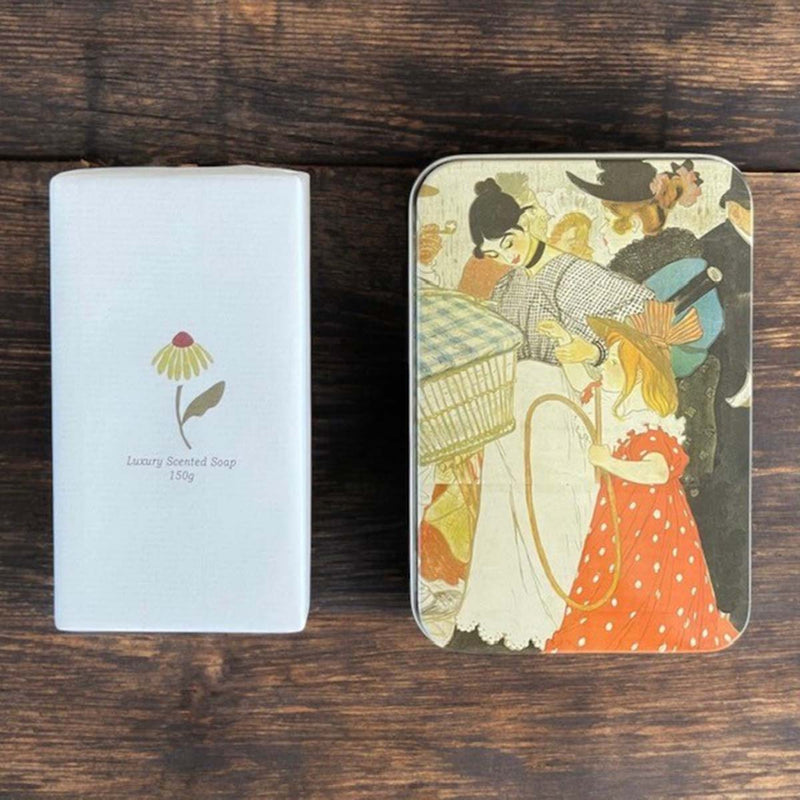 Red dress soap tin
